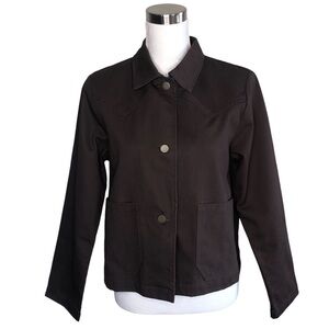 LYKKE WULLF Dark Brown 70s Shrunken Ranch Jacket Size Large Cotton Western